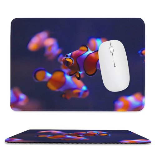 yanfind The Mouse Pad Clownfish Aquarium Underwater Pattern Design Stitched Edges Suitable for home office game