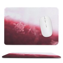 yanfind The Mouse Pad Blur Focus Winter Photo Snowflakes Design Shining Season Snow Macro Pretty Art Pattern Design Stitched Edges Suitable for home office game