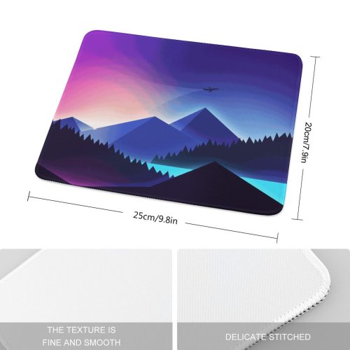 yanfind The Mouse Pad Mountains Flight Night Sunset Gradient Pattern Design Stitched Edges Suitable for home office game