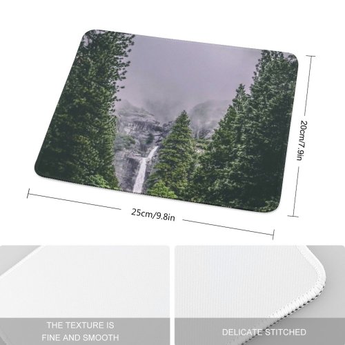 yanfind The Mouse Pad America Abies Pine Plant Californië Creative Spruce Yosemite Staten Valley Pictures Pattern Design Stitched Edges Suitable for home office game