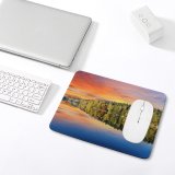 yanfind The Mouse Pad Bruno Glätsch Forest Trees Sunset Sky Mirror Lake Reflection Landscape Scenery Afterglow Pattern Design Stitched Edges Suitable for home office game