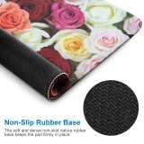 yanfind The Mouse Pad Dance Yokoo Flowers Rose Colorful Floral Blossom Beautiful Pattern Design Stitched Edges Suitable for home office game