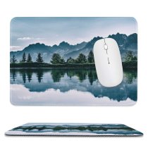 yanfind The Mouse Pad Mountains Lake Riven Reflection Trees Pattern Design Stitched Edges Suitable for home office game