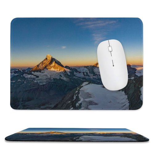 yanfind The Mouse Pad Matterhorn Dent D'Hérens Mountains Sunrise Morning Snow Covered Mountain Range Switzerland Pattern Design Stitched Edges Suitable for home office game