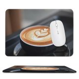 yanfind The Mouse Pad Blur Focus Break Delicious Dark Espresso Design Perfume Artistic Caffeine Cup Mug Pattern Design Stitched Edges Suitable for home office game
