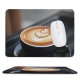 yanfind The Mouse Pad Blur Focus Break Delicious Dark Espresso Design Perfume Artistic Caffeine Cup Mug Pattern Design Stitched Edges Suitable for home office game