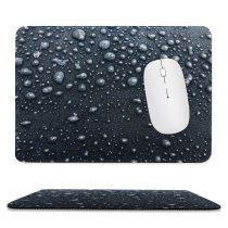yanfind The Mouse Pad Dark Droplets Frozen Tarmac Rain Drops Bubbles Pattern Design Stitched Edges Suitable for home office game