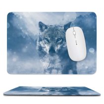 yanfind The Mouse Pad Comfreak Wolf Predator Wild Winter Snowfall Fog Starring Pattern Design Stitched Edges Suitable for home office game