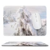 yanfind The Mouse Pad Fir Winter Saskatchewan Geological Tree Tree Plant Frost Winter Freezing Atmospheric Snow Pattern Design Stitched Edges Suitable for home office game