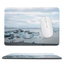 yanfind The Mouse Pad Shore Arctic Beach Domain Iceland Pictures Winter Cloud Outdoors Snow Glacier Pattern Design Stitched Edges Suitable for home office game