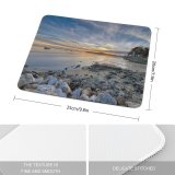 yanfind The Mouse Pad Boats Backlit Sand Clouds Sunset Landscape Evening Travel Island Beach Sun Outdoors Pattern Design Stitched Edges Suitable for home office game