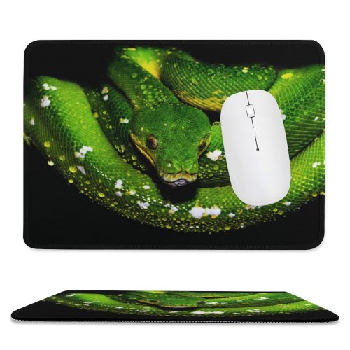 yanfind The Mouse Pad Black Dark Tree Python Snake Python Drops Dark Pattern Design Stitched Edges Suitable for home office game