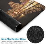 yanfind The Mouse Pad Black Dark San Francisco City Cityscape Night Time City Lights Skyscrapers Waterfront Pattern Design Stitched Edges Suitable for home office game