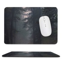 yanfind The Mouse Pad Backlit Fog Dark Forest Guidance Mystery Landscape Daylight Travel Light Mist Eerie Pattern Design Stitched Edges Suitable for home office game