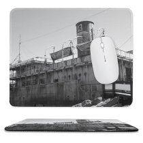 yanfind The Mouse Pad Building Old Vehicle Boat Ship Stock Rock Wreck Tree Architecture Factory Pattern Design Stitched Edges Suitable for home office game