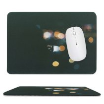 yanfind The Mouse Pad Blur Focus City Dark Illuminated Lights Insubstantial Evening Colorful Defocused Luminescence Abstract Pattern Design Stitched Edges Suitable for home office game