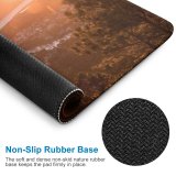 yanfind The Mouse Pad Backlit Golden Fog Clouds Sunset Landscape Sunglare Hike Travel Light Beach Mist Pattern Design Stitched Edges Suitable for home office game