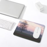 yanfind The Mouse Pad Mist Cloud Grassland Landscape Sky Tree Tree Atmosphere Sunrise Morning Natural Atmospheric Pattern Design Stitched Edges Suitable for home office game