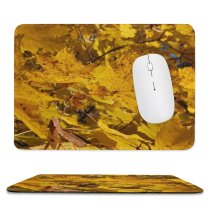 yanfind The Mouse Pad Maple Autumn Golden Woody October Leaves Maple Colorful Fall Plant Canadian Rybson Pattern Design Stitched Edges Suitable for home office game