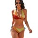 yanfind Bikini Abstract Adventure Air Aircraft Atmosphere Aviation Balloon Ballooning Canvas Circular Colorful Cyan Women's Sexy Backless Swimwear Two Piece Summer
