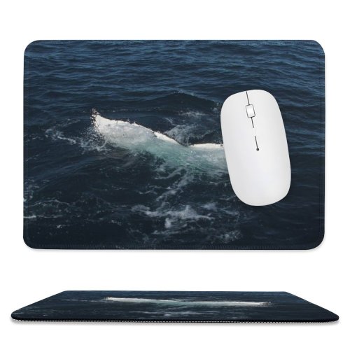 yanfind The Mouse Pad Whale Australie Walvis Sea Life Oceaan Ocean Marine Biology Cetacea Wind Wave Pattern Design Stitched Edges Suitable for home office game