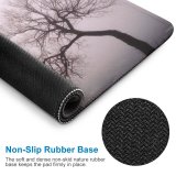 yanfind The Mouse Pad Mist Canons Morning Natural Atmospheric Woody Fog Landscape Sky Eerie Branch Tree Pattern Design Stitched Edges Suitable for home office game