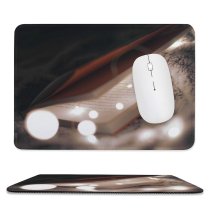 yanfind The Mouse Pad Blur Focus Dark Illuminated Lights Life Depth Field String Light Still Pages Pattern Design Stitched Edges Suitable for home office game