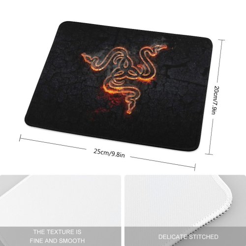yanfind The Mouse Pad Dark Forged Razer Fire Pattern Design Stitched Edges Suitable for home office game