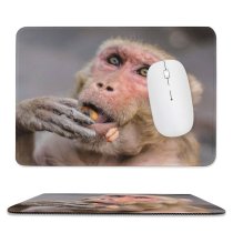 yanfind The Mouse Pad Ape Portrait Surprise Watching Fur Look Jaipur Peanut Eating Face Images Monkey Pattern Design Stitched Edges Suitable for home office game