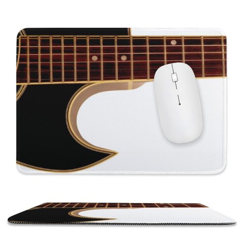 yanfind The Mouse Pad Melody Sound Bass Wood Flamenco Accessory Acoustic Guitar Rock Play Musical Instrument Pattern Design Stitched Edges Suitable for home office game