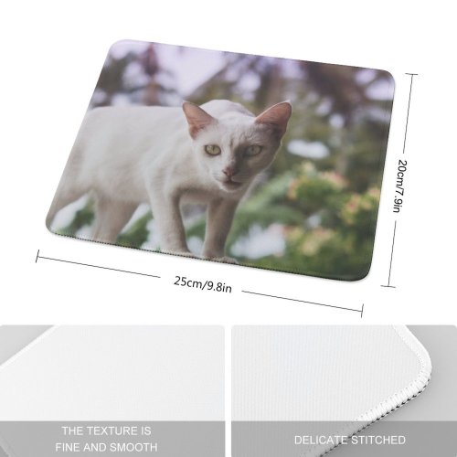 yanfind The Mouse Pad Funny Curiosity Sit Cute Cat Young Little Pet Pattern Design Stitched Edges Suitable for home office game