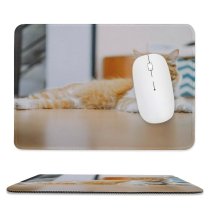 yanfind The Mouse Pad Funny Curiosity Sit Young Pretty Eye Family Kitten Whisker Downy Fur Portrait Pattern Design Stitched Edges Suitable for home office game