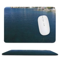 yanfind The Mouse Pad Building Old Retro Century Sky Beautiful Azure Makedonija Ohrid Coast Sky Calm Pattern Design Stitched Edges Suitable for home office game