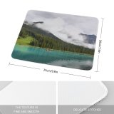 yanfind The Mouse Pad Boating Boats Fog Forest Clouds Wood Adventure Landscape Daylight Mountains Hike Travel Pattern Design Stitched Edges Suitable for home office game