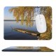 yanfind The Mouse Pad Bridge Landscape Lake Bank Natural Shore Reflection Sky Autumn Tree Lake Pattern Design Stitched Edges Suitable for home office game