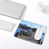 yanfind The Mouse Pad Electrical Wood Fishery Sun Boats City Southland Boat Reflection Dock Docks Wiring Pattern Design Stitched Edges Suitable for home office game