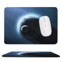 yanfind The Mouse Pad Comfreak Space Earth Planets Stars Dark Sun Light Astronomy Pattern Design Stitched Edges Suitable for home office game
