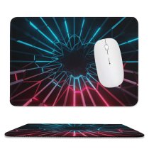 yanfind The Mouse Pad Abstract Electric Neon Colorful Dark Lighting Pattern Design Stitched Edges Suitable for home office game