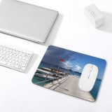 yanfind The Mouse Pad Caribbean Sea Boat Sky Vehicle Pier Rain Horizon Sound Cloud Boat Sky Pattern Design Stitched Edges Suitable for home office game
