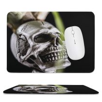 yanfind The Mouse Pad Skeleton Skull Plant Free Bee Yoga Air Insect Stock Lotus Halloween Pattern Design Stitched Edges Suitable for home office game
