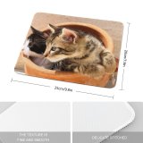 yanfind The Mouse Pad Felidae Sized Tabby Pot Happiness Prey Shorthair Carnivore Cat Short Whiskers Hunt Pattern Design Stitched Edges Suitable for home office game