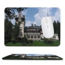 yanfind The Mouse Pad Building Landmark Transylvania Stately Palace Tree Home Romania Mansion Castle Sinaia Architecture Pattern Design Stitched Edges Suitable for home office game
