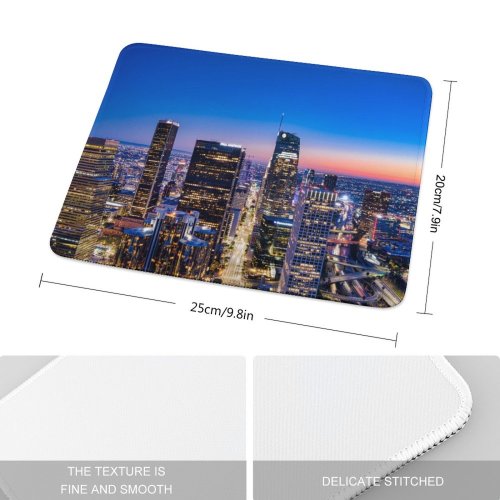 yanfind The Mouse Pad Cameron Venti Los Angeles City City Cityscape Aerial Hour Horizon Clear Sky Pattern Design Stitched Edges Suitable for home office game