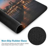 yanfind The Mouse Pad Matteo Catanese Williamsburg Bridge York City Suspension Bridge City Lights Night Cityscape Pattern Design Stitched Edges Suitable for home office game