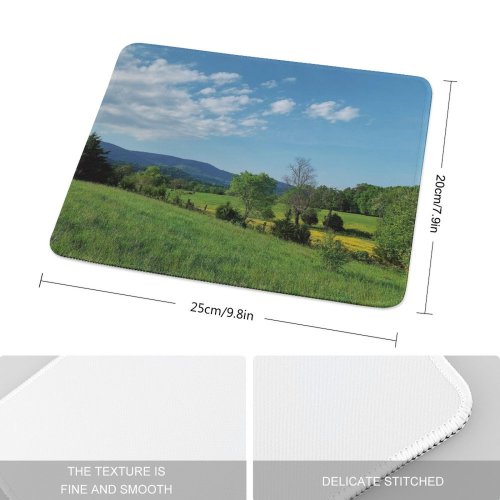 yanfind The Mouse Pad Virginia Field Mountain Grass Rural Plant Spring Outdoors Farm Pasture Land Pattern Design Stitched Edges Suitable for home office game