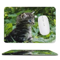 yanfind The Mouse Pad Plant Blurred Daylight Harmony Summertime Colorful Eyes Charming Kitty Relax Pet Greenery Pattern Design Stitched Edges Suitable for home office game