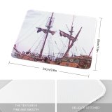 yanfind The Mouse Pad Flagship Watercraft Caravel Pirate Sea Vehicle Ship Sailboat Carrack Wood Ship Boat Pattern Design Stitched Edges Suitable for home office game