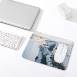yanfind The Mouse Pad Drone Glacier Iceland Gulfoss Mountain Snow Waterfall Free Ice Stock Outdoors Pattern Design Stitched Edges Suitable for home office game
