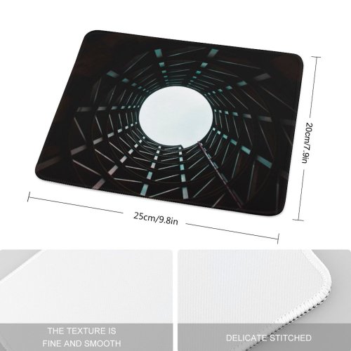 yanfind The Mouse Pad Black Dark Modern Architecture Building Sky Tunnel Pattern Design Stitched Edges Suitable for home office game