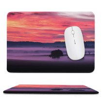 yanfind The Mouse Pad Bruno Glätsch Sky Sunset Landscape Foggy Scenery Clouds Trees Silhouette Dawn Pattern Design Stitched Edges Suitable for home office game